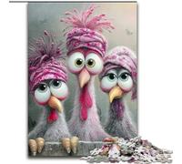 Puzzle 1000 pièces pour Adultes et Adolescents Trois Poules, Casse-tête pour décoration Murale, Cadeaux d'anniversaire et de Noël Uniques pour Les 14 Ans (Taille 26x38cm)
