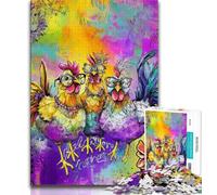 Puzzle 1000 pièces pour Adultes et Adolescents Trois Poulets, Anti-Stress, Vacances à la Maison, Cadeaux pour Amis et Famille, à partir de 14 Ans, 38x26cm