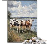 Puzzle 1000 pièces pour Adultes et Adolescents, Trois Vaches, Jeu éducatif et Stimulant pour améliorer la mémoire (à partir de 14 Ans) (Taille 50x75cm)