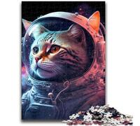 Puzzle 1000 pièces pour Adultes et Adolescents : Un Chat Astronaute dans l'espace, Un Exercice cérébral, des Jouets addictifs pour cultiver la Patience, Collection d'artistes, Beaux-Arts, 26 x 38 cm