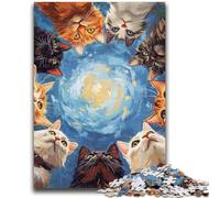 Puzzle 1000 pièces pour Adultes et Adolescents Un Groupe de Chats pour Les 14 Ans et Plus Jeu Impossible Cadeau d'anniversaire de Noël 26x38cm