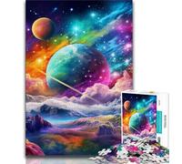 Puzzle 1000 pièces pour Adultes et Adolescents, Univers coloré, Anti-Stress, séjour, Tuer Le Temps, liste de souhaits avec Le Père Noël (38x26cm)