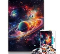 Puzzle 1000 pièces pour Adultes et Adolescents Univers coloré Cadeaux du Père Noël Secret pour Les Adolescents de 14 Ans et Plus 38x26cm