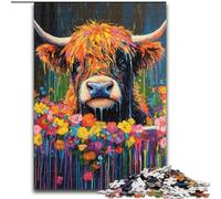 Puzzle 1000 pièces pour Adultes et Adolescents Vache à Hauteur de Salle de Bain, Jeu Stimulant et Familial avec des pièces de Formes aléatoires entièrement emboîtables (Taille 50x75cm)