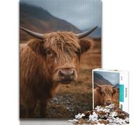 Puzzle 1000 pièces pour Adultes et Adolescents Vache des Highlands, Jeux éducatifs, décoration d'intérieur, idéal comme Cadeau pour Toute la Famille (38x26cm)