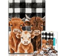 Puzzle 1000 pièces pour Adultes et Adolescents Vache des Highlands, Un Jeu Stimulant, idéal comme Cadeau pour Toute la Famille (75x50cm)