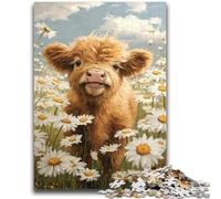 Puzzle 1000 pièces pour Adultes et Adolescents, Vache Highland Baby, Puzzle 1000 pièces, Anti-Stress, défi Difficile, décoration d'intérieur (75x50cm)