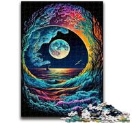 Puzzle 1000 pièces pour Adultes et Adolescents Vagues colorées Un Jeu éducatif Difficile à réaliser, Amusant et Humoristique pour Un Anniversaire 50x75cm