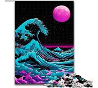 Puzzle 1000 pièces pour Adultes et Adolescents, Vagues de Style Japonais, idéal comme Cadeau pour Toute la Famille (Taille 26x38cm)