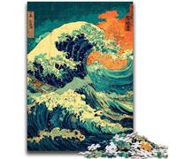 Puzzle 1000 pièces pour Adultes et Adolescents Vagues japonaises pour Les 14 Ans et Plus Jeu intellectuel Cadeaux d'anniversaire de Noël 50x75cm