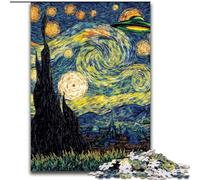 Puzzle 1000 pièces pour Adultes et Adolescents Van Gogh Ciel Nocturne Difficile à compléter mais Amusant et Humoristique avec Affiche Assortie et Feuille de Questions-réponses 50x75cm