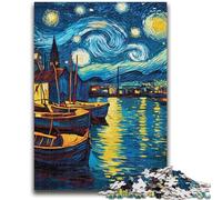 Puzzle 1000 pièces pour Adultes et Adolescents Van Gogh Ciel Nocturne Jeu Stimulant et Jeu en Famille Une œuvre d'art pour Les 14 Ans 50x75cm
