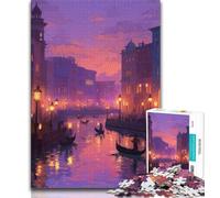 Puzzle 1000 pièces pour Adultes et Adolescents Venise, Art au Fusain, Staycation Kill Time pour la décoration de la Maison (75x50cm)