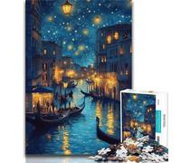 Puzzle 1000 pièces pour Adultes et Adolescents Venise sous Le Ciel Nocturne, Jeu éducatif Familial, Cadeaux d'anniversaire Uniques pour Les Enfants de 14 Ans et Plus 38x26cm