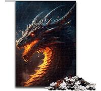 Puzzle 1000 pièces pour Adultes et Adolescents Vieux Dragon de Feu, à partir de 14 Ans Convient aux Couples Activités Amusantes à la Maison, Cadeau d'anniversaire, Cadeau de Voyage (Taille 50x75cm)