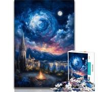 Puzzle 1000 pièces pour Adultes et Adolescents, Ville Antique sous Le Ciel Nocturne, Puzzle pour Adolescents, Anti-Stress, séjour, Tue Le Temps, Interaction Parent-Enfant (Taille 38x26cm)