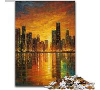 Puzzle 1000 pièces pour Adultes et Adolescents Ville en vitrail, Jeu intellectuel en Forme d'éléphant, Cadeau d'anniversaire, décoration Murale pour Les 14 Ans et Plus (Taille 50x75cm)