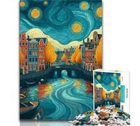 Puzzle 1000 pièces pour Adultes et Adolescents, Ville sous Le Ciel Nocturne, Aide Le Cerveau à exercer, Jouets addictifs pour cultiver la Patience, décoration Parfaite (38x26cm)