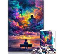Puzzle 1000 pièces pour Adultes et Adolescents, Visage Humain, Nuage coloré, Puzzle 1000 pièces, Jouet éducatif Anti-Stress, Cadeaux pour Amis et Famille (Taille 38x26cm)