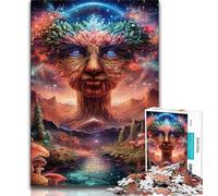 Puzzle 1000 pièces pour Adultes et Adolescents, Visage psychédélique, pour Jeu éducatif, défi, Cadeau d'anniversaire, décoration Murale (38x26cm)