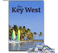 Puzzle 1000 pièces pour Adultes et Adolescents, Visite de Key West Difficile à réaliser, mais Amusant et Humoristique Cadeau d'anniversaire, Cadeaux, décoration Murale 38x26cm