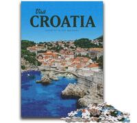 Puzzle 1000 pièces pour Adultes et Adolescents, Visite de la Croatie, Jouet éducatif Anti-Stress, Cadeaux du Père Noël Secret pour Les 14 Ans (Taille 50x75cm)