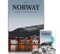 Puzzle 1000 pièces pour Adultes et Adolescents, Visite de la Norvège, Anti-Stress, Vacances à la Maison, Passe-Temps, Amour Entre Couples (38x26cm)