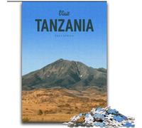 Puzzle 1000 pièces pour Adultes et Adolescents, Visite de la Tanzanie, Jouets de Divertissement Familial avec Affiche et fiche de Questions-réponses Assorties (38x52cm), 1000 pièces