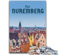 Puzzle 1000 pièces pour Adultes et Adolescents Visite de Nuremberg Cadeaux Amusants en Famille pour Les Amis et la Famille pour et 14 Ans (Taille 38x26cm)