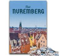 Puzzle 1000 pièces pour Adultes et Adolescents Visite de Nuremberg Jouet éducatif Anti-Stress Interaction Parent-Enfant pour Les Enfants de 14 Ans et Plus (Taille 50x75cm)