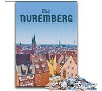 Puzzle 1000 pièces pour Adultes et Adolescents, Visite de Nuremberg, Jouets de Divertissement Familial avec Affiche et fiche de Questions-réponses Assorties (38x52cm), 1000 pièces
