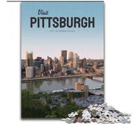 Puzzle 1000 pièces pour Adultes et Adolescents, Visite de Pittsburgh Jeux éducatifs et décoration d'intérieur pour Toute la Famille 50x75cm