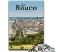 Puzzle 1000 pièces pour Adultes et Adolescents Visite de Rouen Puzzle 1000 pièces Séjournez et tuez Le Temps avec des pièces de Formes aléatoires entièrement emboîtables (26x38cm)
