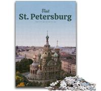 Puzzle 1000 pièces pour Adultes et Adolescents, Visite de Saint-Pétersbourg, Jeu éducatif, Jouet, décoration Murale, Cadeaux d'anniversaire et de Noël Uniques (Taille 38x26cm)