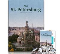 Puzzle 1000 pièces pour Adultes et Adolescents, Visite de Saint-Pétersbourg, Jeux éducatifs, décoration d'intérieur, Jeu éducatif pour Anniversaire, Noël (75x50cm)