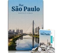 Puzzle 1000 pièces pour Adultes et Adolescents, Visite de São Paulo, Jeu de réflexion, Cadeaux pour Amis et Famille, à partir de 14 Ans, 38x26cm