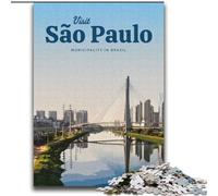 Puzzle 1000 pièces pour Adultes et Adolescents Visite de São Paulo Jouet éducatif intellectuel décompressant Cadeaux du Père Noël Secret (38x52cm) 1000 pièces