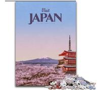 Puzzle 1000 pièces pour Adultes et Adolescents, Visite du Japon Ce Jouet de Divertissement Familial est Un pour Toute la Famille 50x75cm