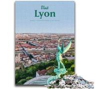 Puzzle 1000 pièces pour Adultes et Adolescents Visite Lyon Jouet éducatif Anti-Stress Interaction Parent-Enfant pour et 14 Ans (Taille 38x26cm)