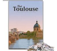 Puzzle 1000 pièces pour Adultes et Adolescents Visite Toulouse Jouet éducatif intellectuel décompressant Cadeaux du Père Noël Secret (50x75cm) 1000pcs