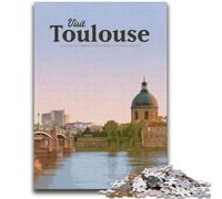 Puzzle 1000 pièces pour Adultes et Adolescents Visite Toulouse Puzzle Adulte, Anti-Stress, défi Difficile, Cadeaux du Père Noël Secret (26x38cm)
