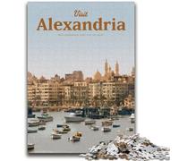 Puzzle 1000 pièces pour Adultes et Adolescents Visitez Alexandrie, Puzzle pour Adultes, Anti-Stress, défi Difficile, Cadeaux du Père Noël Secret (50x75cm)