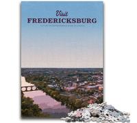 Puzzle 1000 pièces pour Adultes et Adolescents Visitez Fredericksburg Cadeaux Amusants en Famille pour Les Amis et la Famille pour et 14 Ans (Taille 50x75cm)