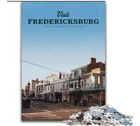 Puzzle 1000 pièces pour Adultes et Adolescents Visitez Fredericksburg Jouets Anti-Stress Cadeaux d'anniversaire Uniques pour Les 14 Ans et Plus 50x75cm