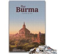 Puzzle 1000 pièces pour Adultes et Adolescents Visitez la Birmanie pour Un Jeu éducatif, Un défi, Un Jouet, Une décoration intérieure Unique et des Cadeaux (Taille 38x52cm)