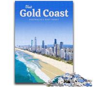 Puzzle 1000 pièces pour Adultes et Adolescents Visitez la Gold Coast Jouet éducatif Anti-Stress Cadeaux du Père Noël Secret pour Les 14 Ans (Taille 38x26cm)