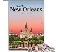 Puzzle 1000 pièces pour Adultes et Adolescents Visitez la Nouvelle-Orléans Jeu Familial Soulagement du Stress Défi Difficile Cadeaux du Père Noël Secret (38x26cm) 1000 pièces