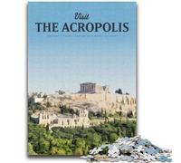 Puzzle 1000 pièces pour Adultes et Adolescents Visitez l'Acropole Cadeaux Amusants en Famille pour Les Amis et la Famille pour et 14 Ans (Taille 38x52cm)