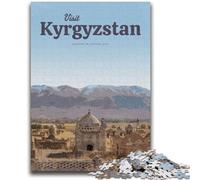 Puzzle 1000 pièces pour Adultes et Adolescents Visitez Le Kirghizistan Puzzles pour Adolescents, Cadeaux d'anniversaire, décoration Murale pour Les 14 Ans et Plus (50x75cm)