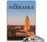 Puzzle 1000 pièces pour Adultes et Adolescents Visitez Le Nebraska Puzzles pour Adolescents, avec Affiche et fiche de Questions correspondantes pour Les 14 Ans et Plus (50x75cm)